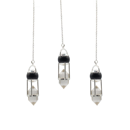 Pendulum mit Obsidian-Globus und Doppelspitze