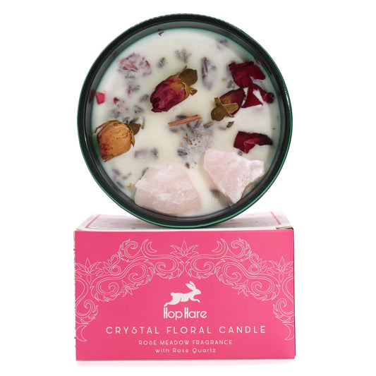 Hop Hare Crystal Magic Flower Kerze – The Lovers mit Kristallelementen