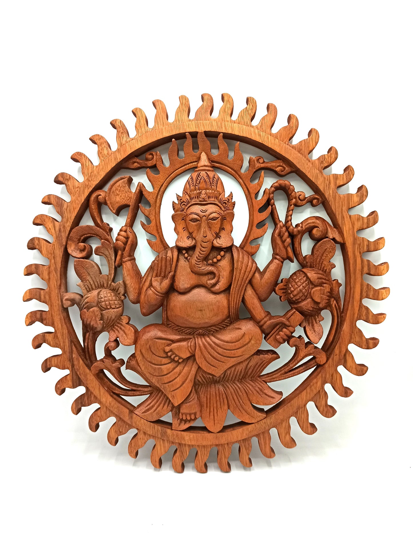Ganesh Holzpaneel – 40cm mit detailreicher Gestaltung
