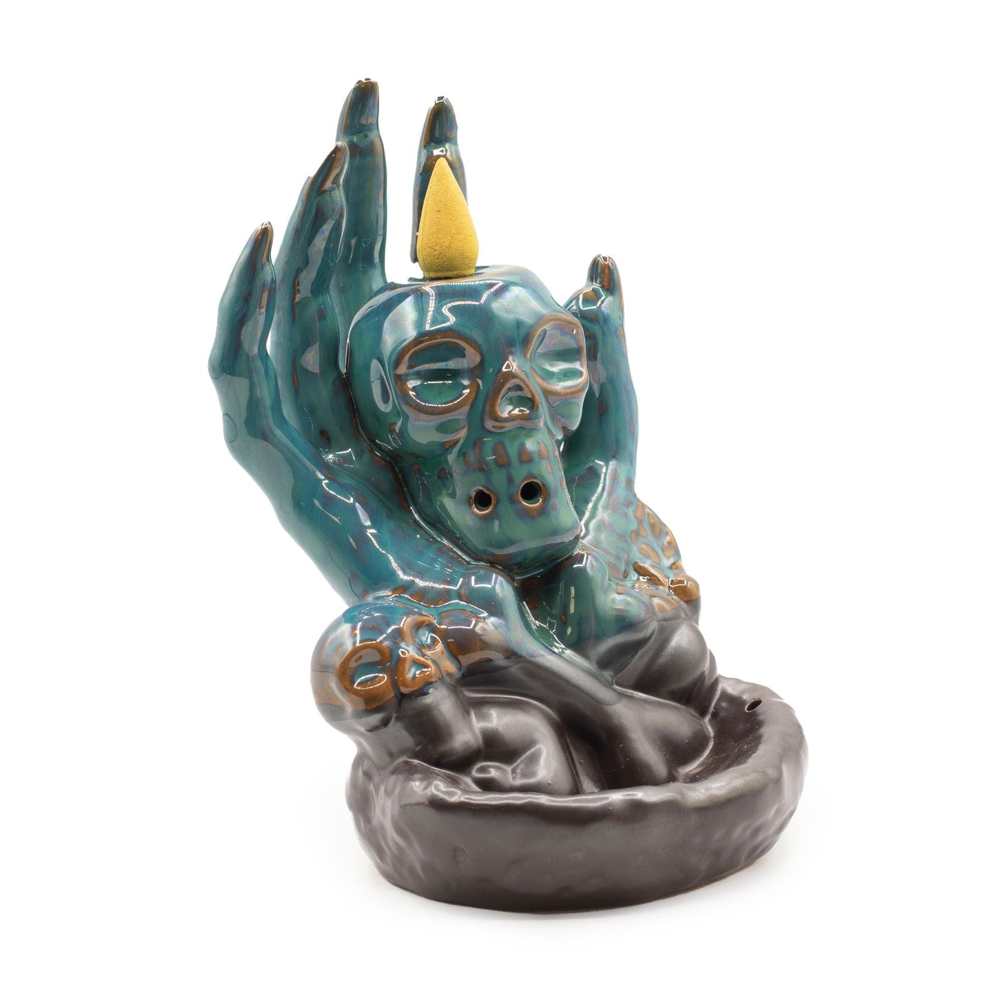 Räucherkegelhalter - Skull in Hand