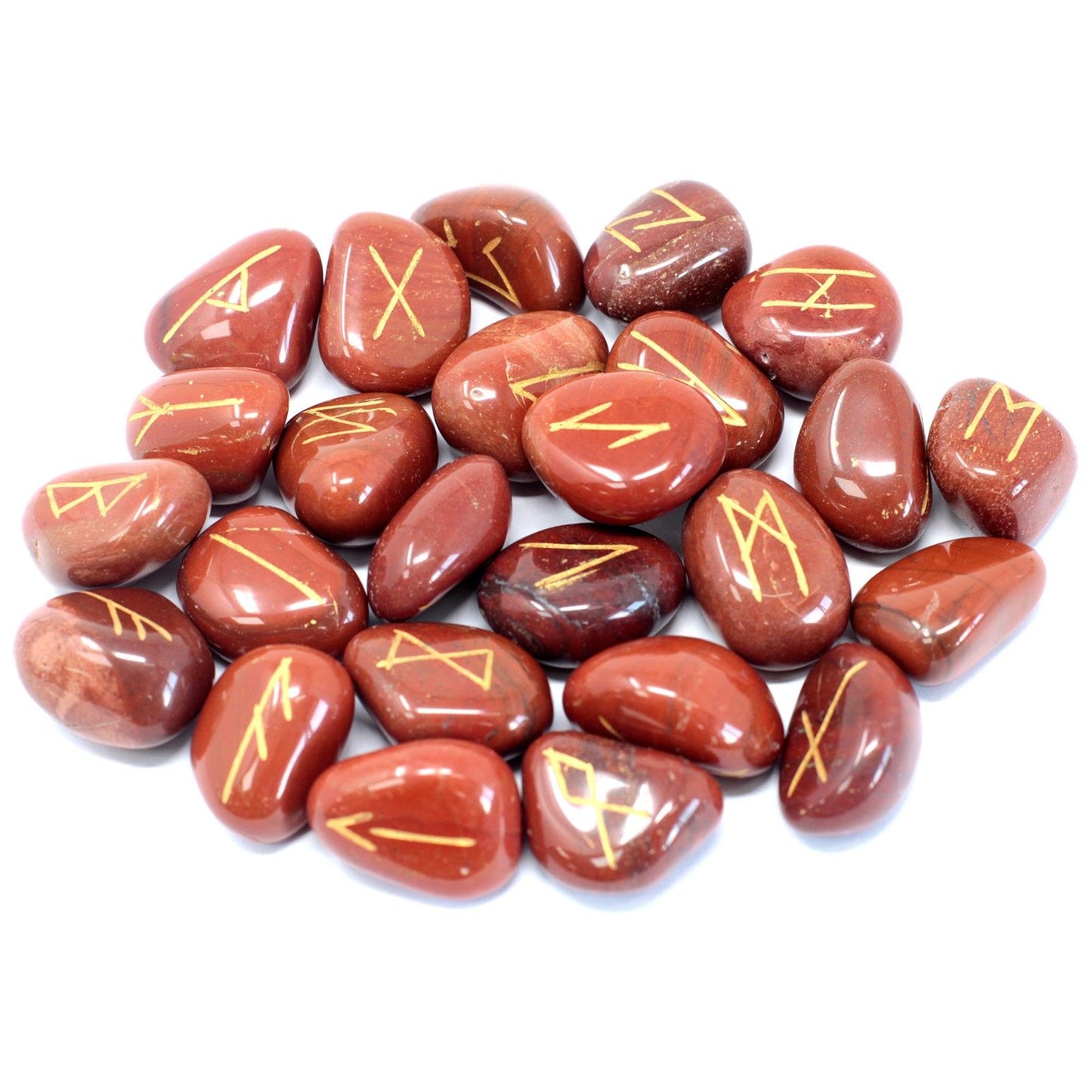 Runenstein-Set mit Beutel – Roter Jaspis