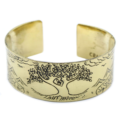 Tibet Mantra Messing-Armband Lebensbaum-Motiv