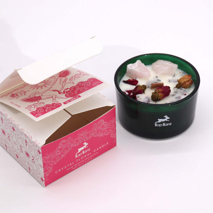 Hop Hare Crystal Magic Flower Kerze – The Lovers mit Kristallelementen