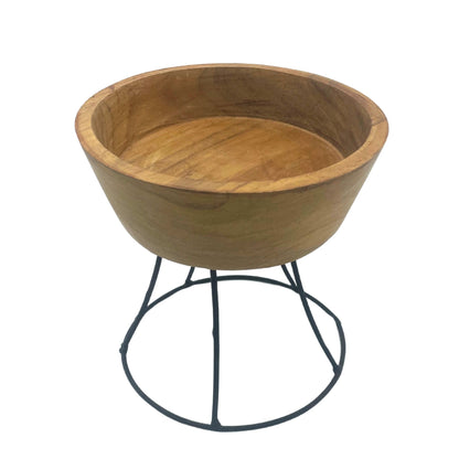 Erhöhte Teakholzschale 15cm - Obstschale