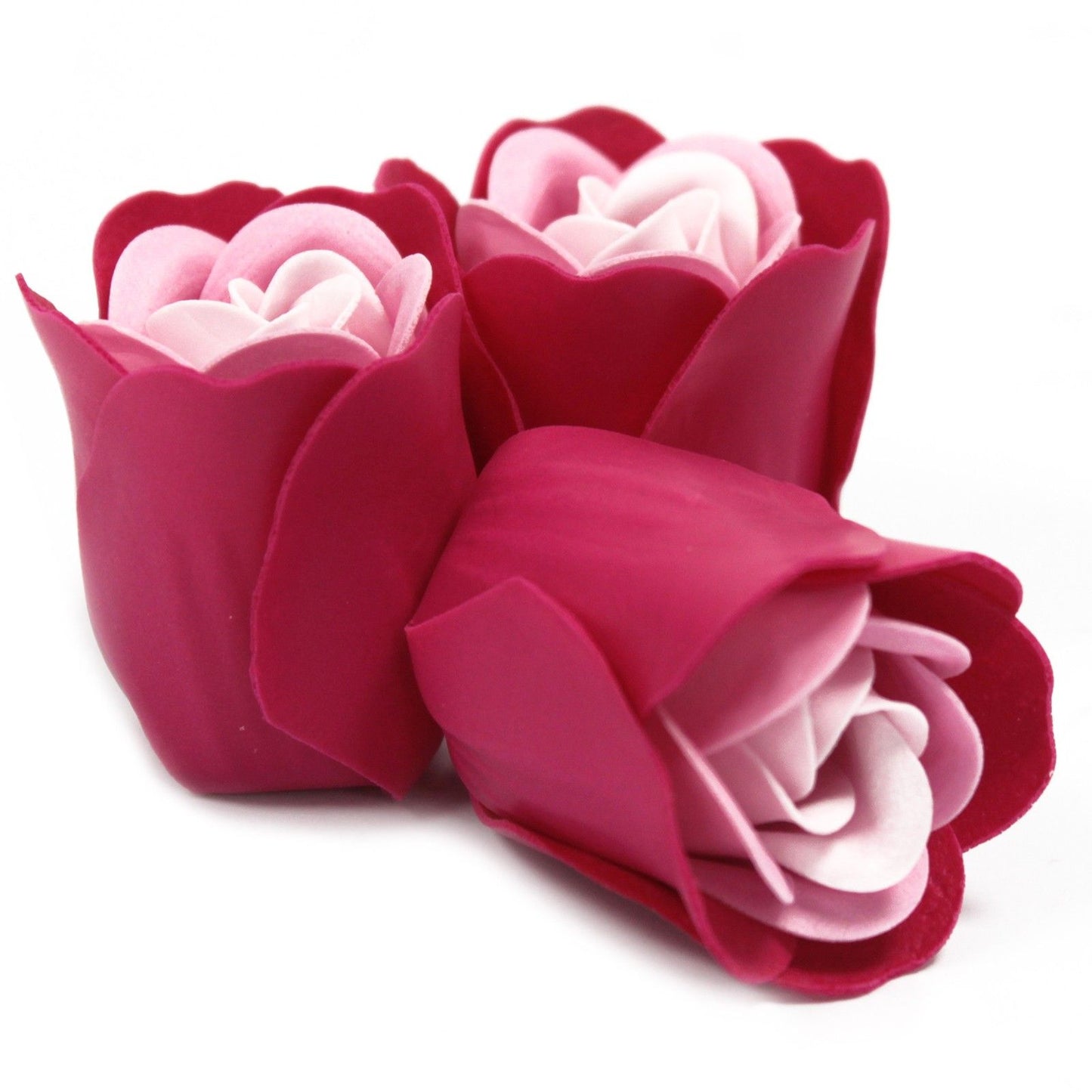 3er-Set Seifenblumen in Herzbox – Rosa Rosen