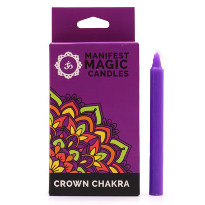 Manifest Magic Candles - Kronenchakra, 12 Stück