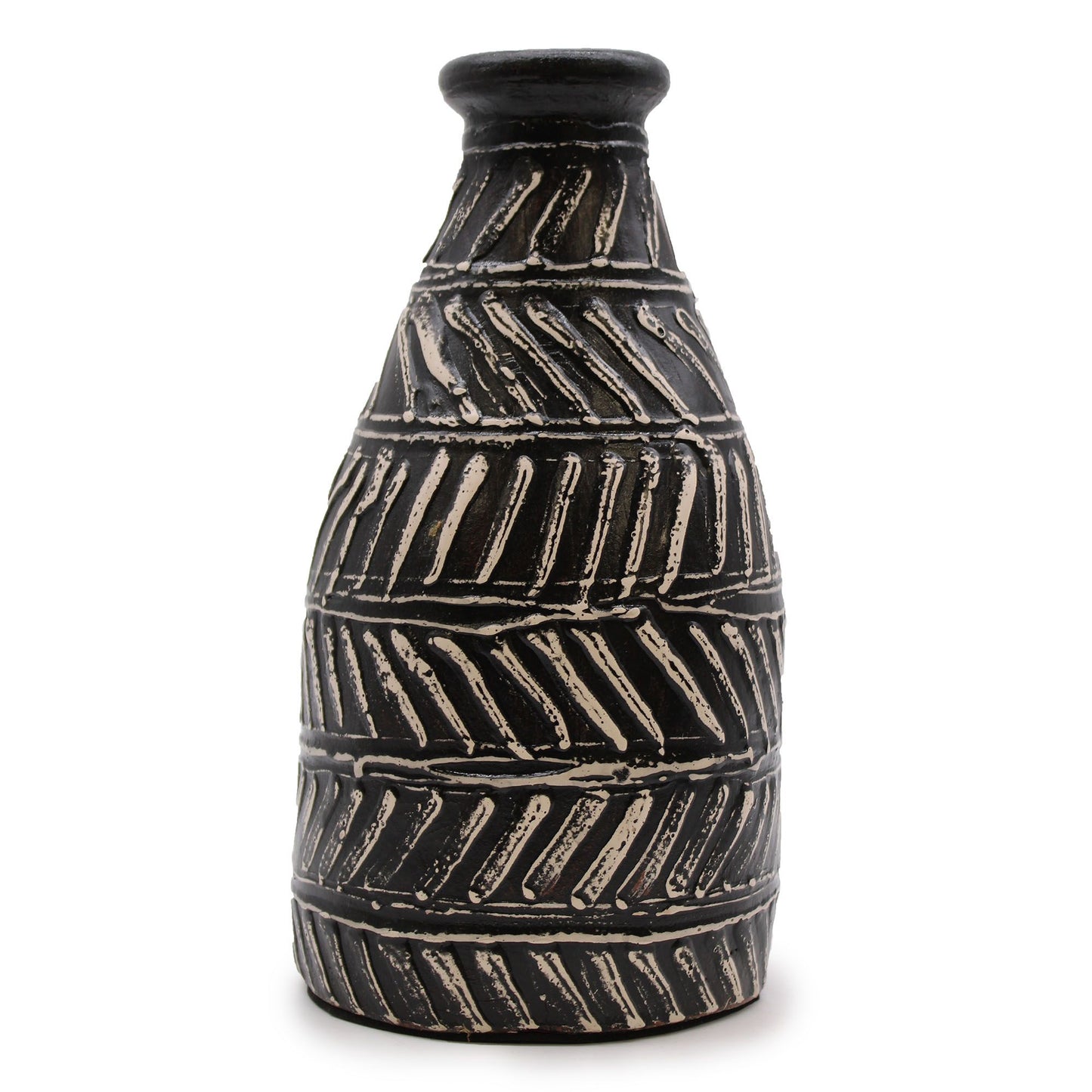 Griechische Taper Vase in Chocolate aus Keramik