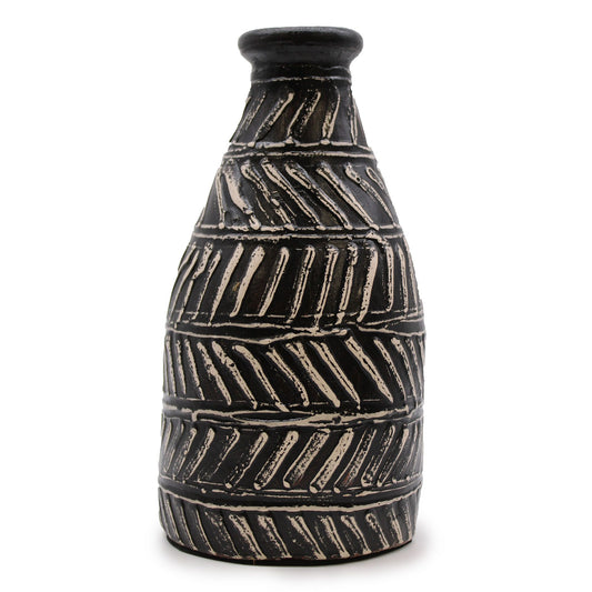 Griechische Taper Vase in Chocolate aus Keramik
