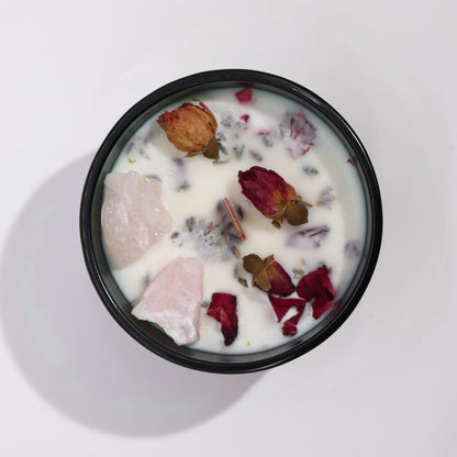 Hop Hare Crystal Magic Flower Kerze – The Lovers mit Kristallelementen