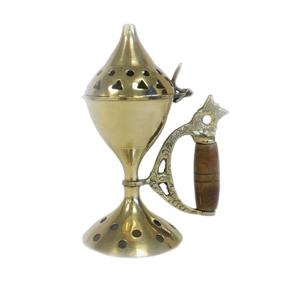 Kegelräuchergefäß aus Messing, mit Griff