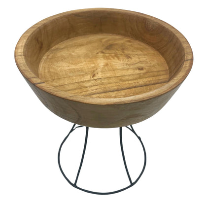 Erhöhte Teakholzschale 20cm - Obstschale