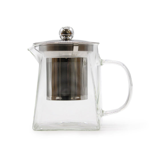 Glas-Teekanne mit Infuser in Turmform, 350 ml Fassungsvermögen