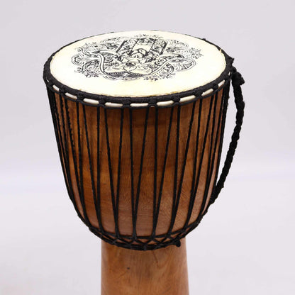 Handgefertigte Djembe-Trommel mit breitem Rand