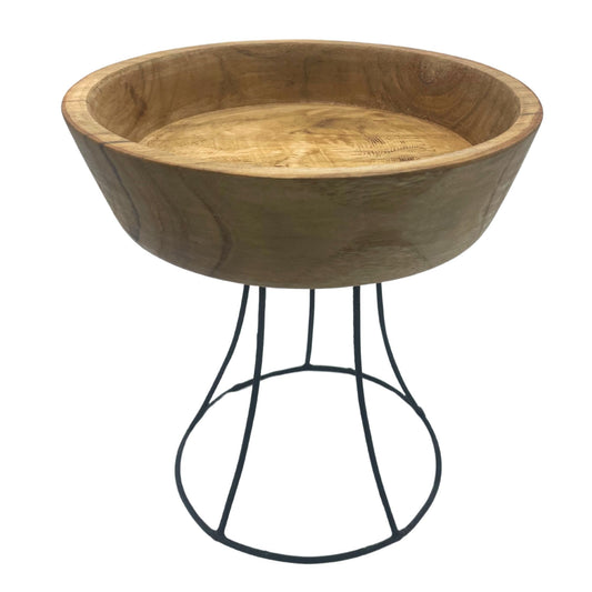 Erhöhte Teakholzschale 20cm - Obstschale