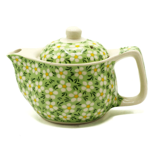 Kleine Kräuterteekanne mit Teesieb - Green Daisy 350 ml