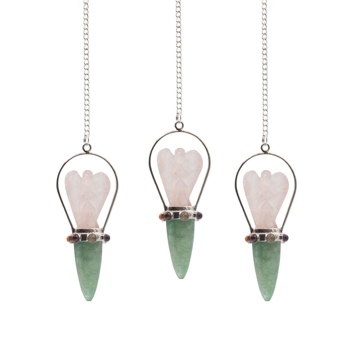 Oracle Pendulum mit Rosenquarz und Aventurin