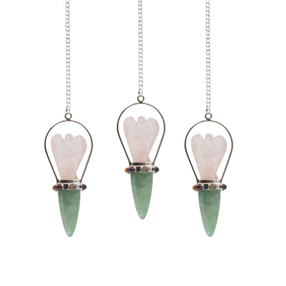 Oracle Pendulum mit Rosenquarz und Aventurin