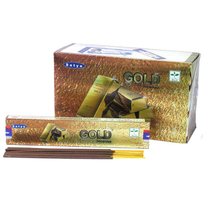 Satya Räucherstäbchen Gold – Handgefertigte Aromasticks für Entspannung