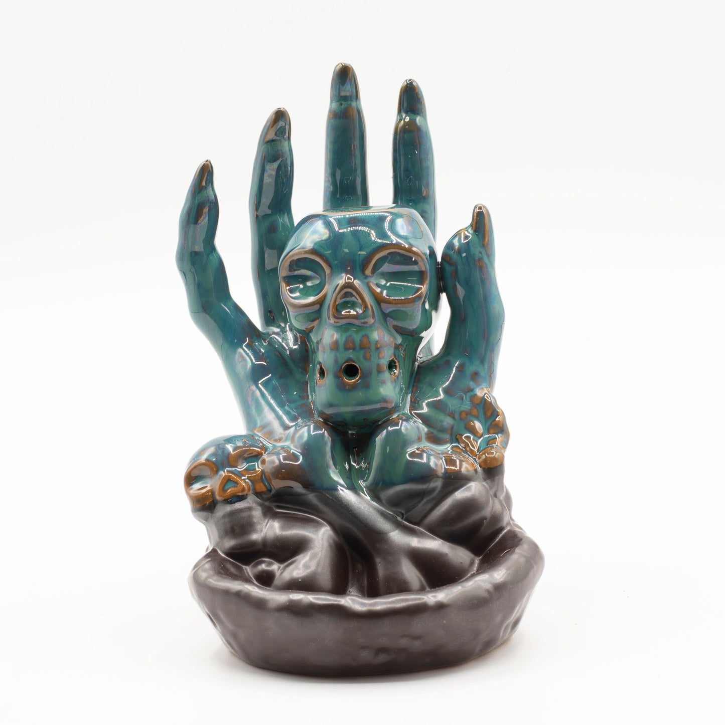 Räucherkegelhalter - Skull in Hand