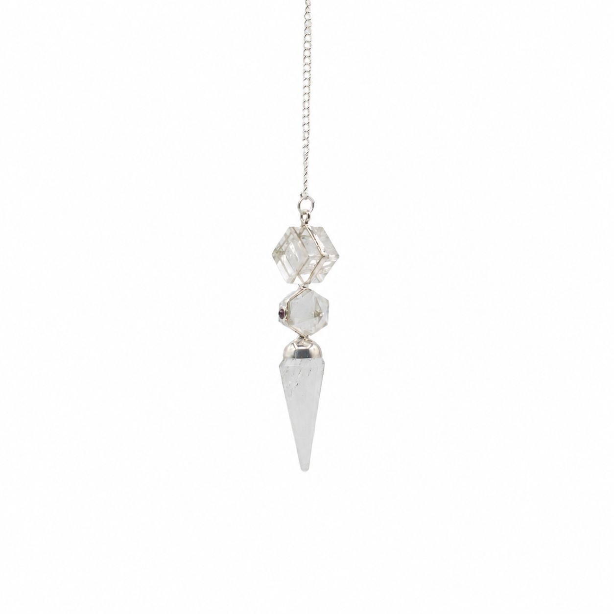 Pendulum aus Kristallquarz, dreiteiliges Design