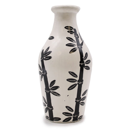Vase mit Bambusmotiv - Naturfarben aus Keramik
