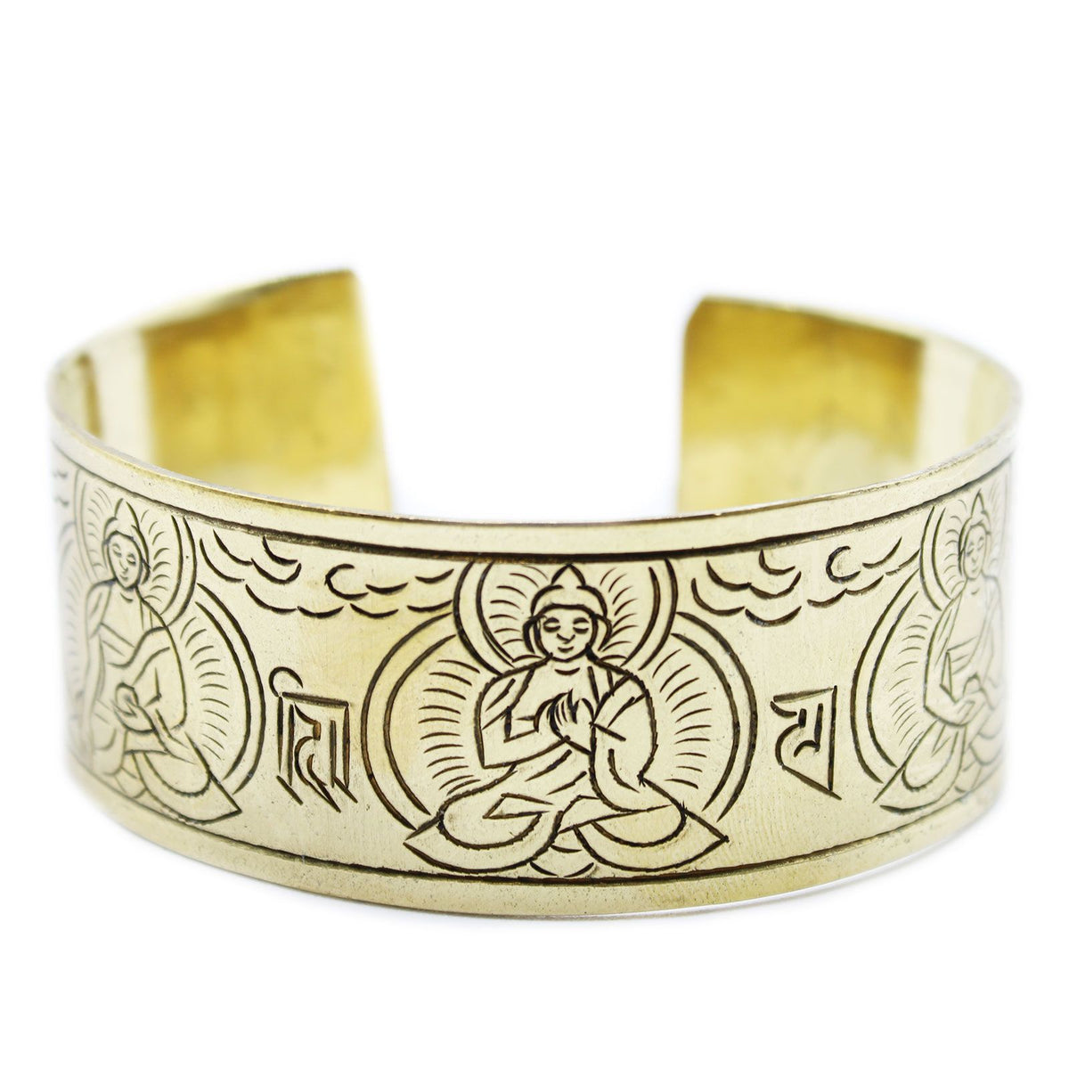 Tibet Messingarmband 5-Buddha, handgefertigt