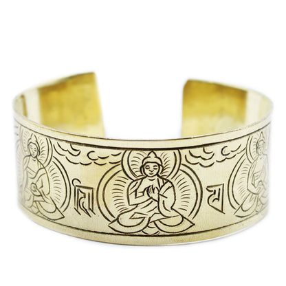 Tibet Messingarmband 5-Buddha, handgefertigt