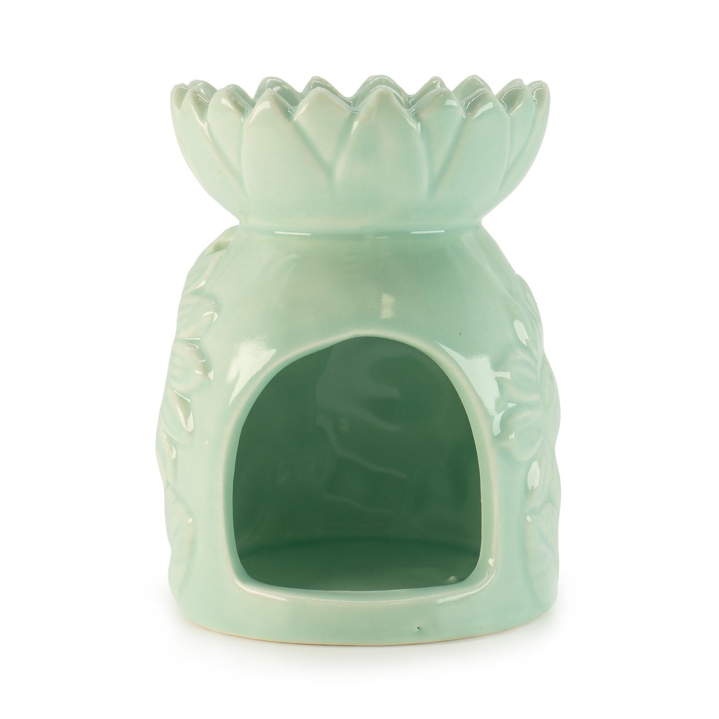 Keramik-Ölbrenner in Sonnenblumenform für Wachs & Öl