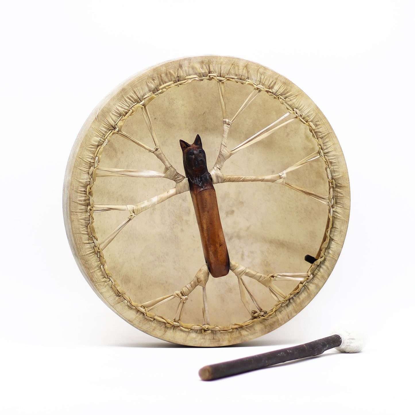 Spirit of the Wolf Shaman Trommel mit Stab, 40cm