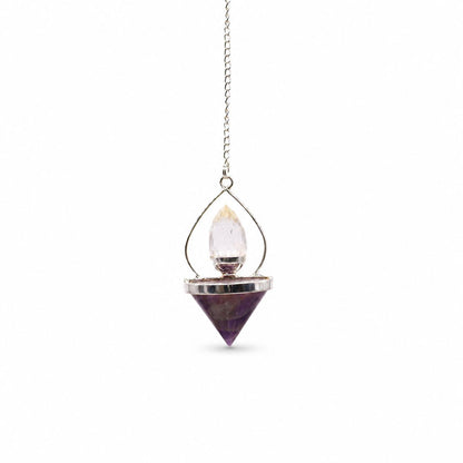 Edelstein Pendel aus Amethyst & Rock Quartz