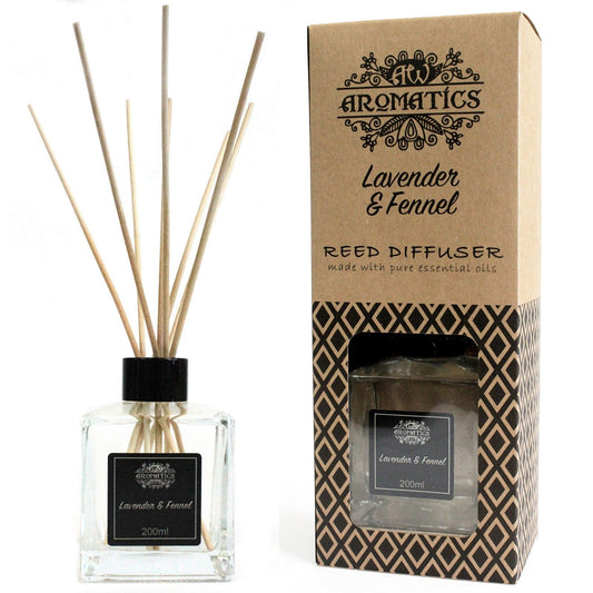 Lavendel & Fenchel Duftstäbchen Diffuser mit ätherischen Ölen 200ml