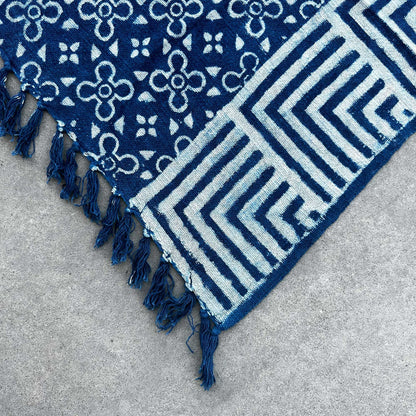 Handgefertigte Indigo-Decke - 170x120cm - Kasba Tiles
