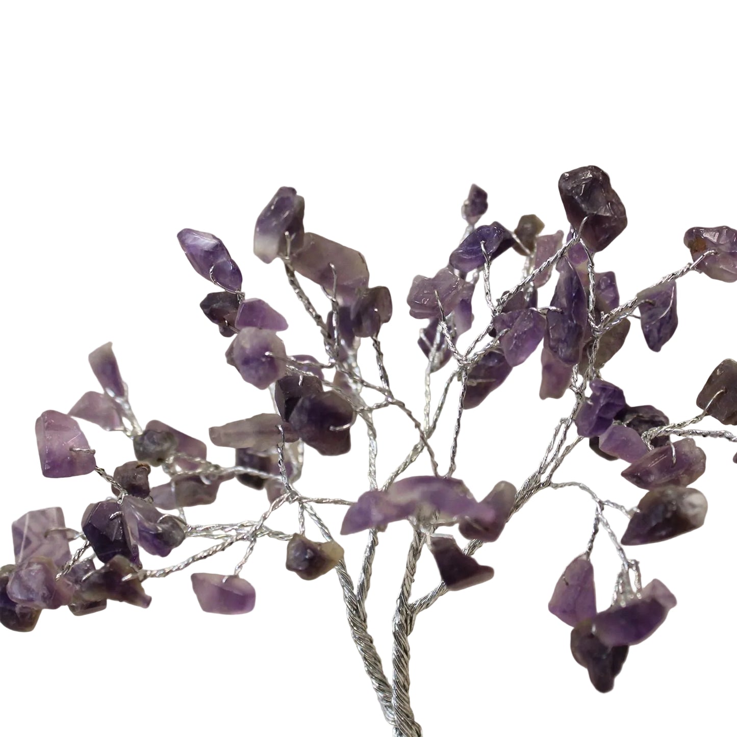 Edelsteinbaum mit Organite-Basis und Amethyst-Steinen