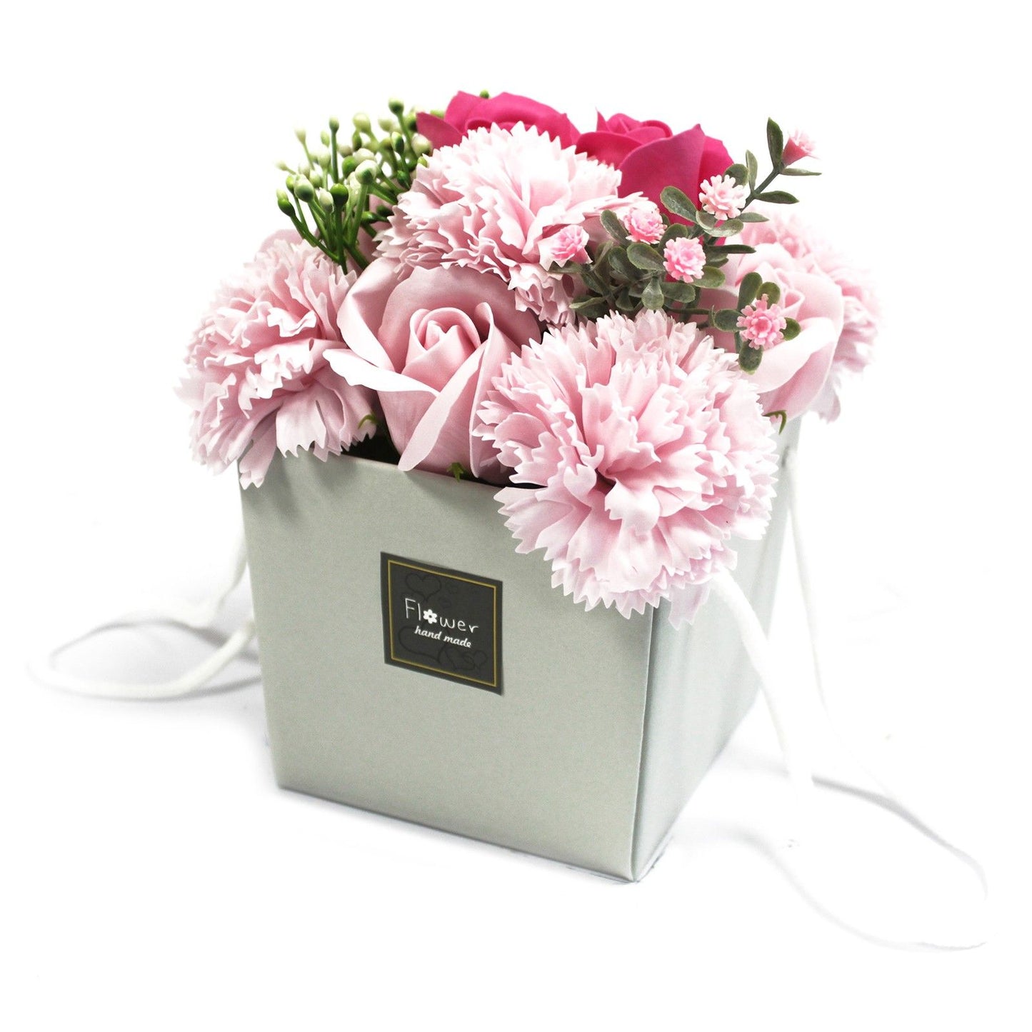 Seifenblumenstrauß – Rosa Rose & Nelke