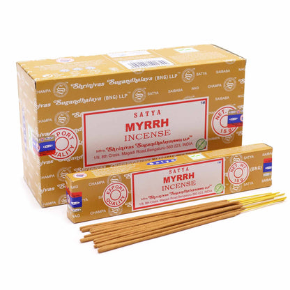Satya Räucherstäbchen Myrrhe für entspannende Atmosphäre