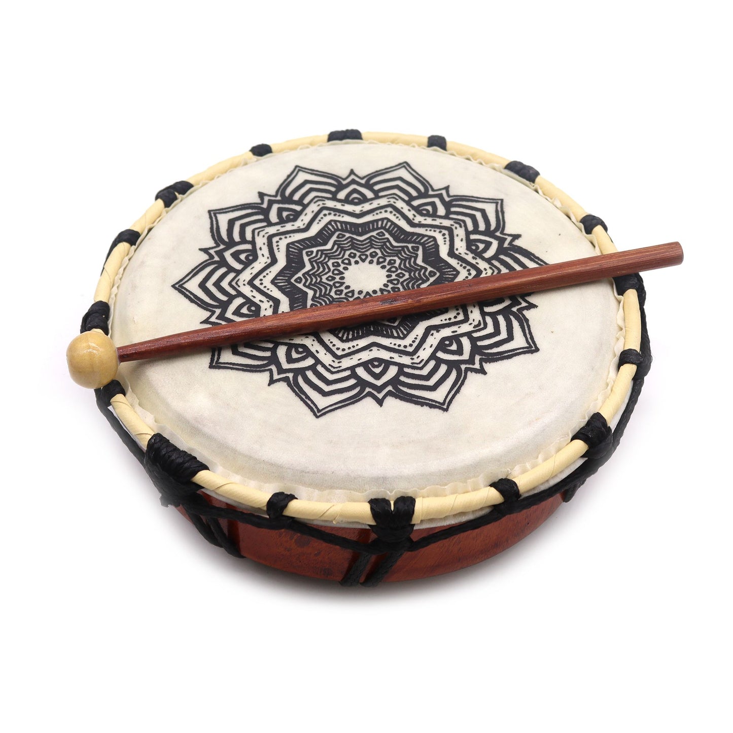 Mandala Schamanentrommel mit Schlägel – 20 cm Durchmesser