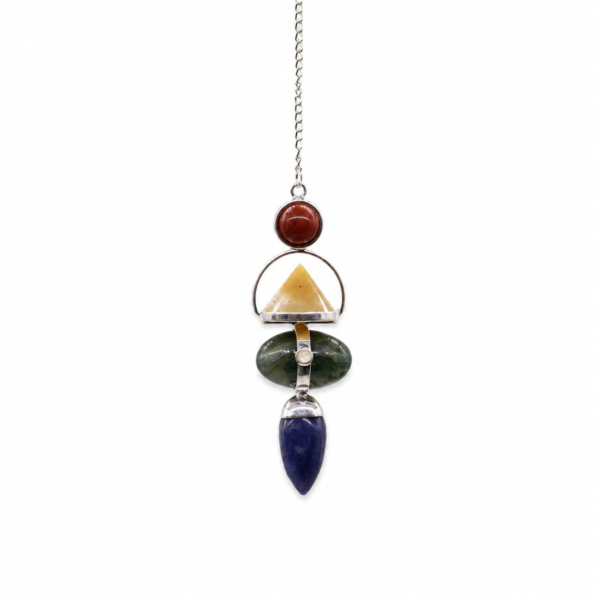 Edelstein Pendel aus rotem Jaspis & gelbem Aventurine