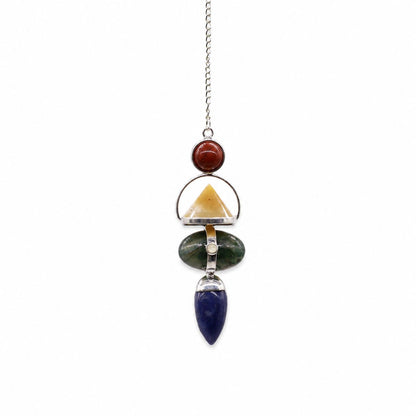 Edelstein Pendel aus rotem Jaspis & gelbem Aventurine
