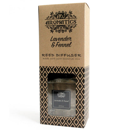 Lavendel & Fenchel Duftstäbchen Diffuser mit ätherischen Ölen 200ml