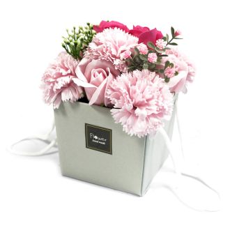 Seifenblumenstrauß – Rosa Rose & Nelke