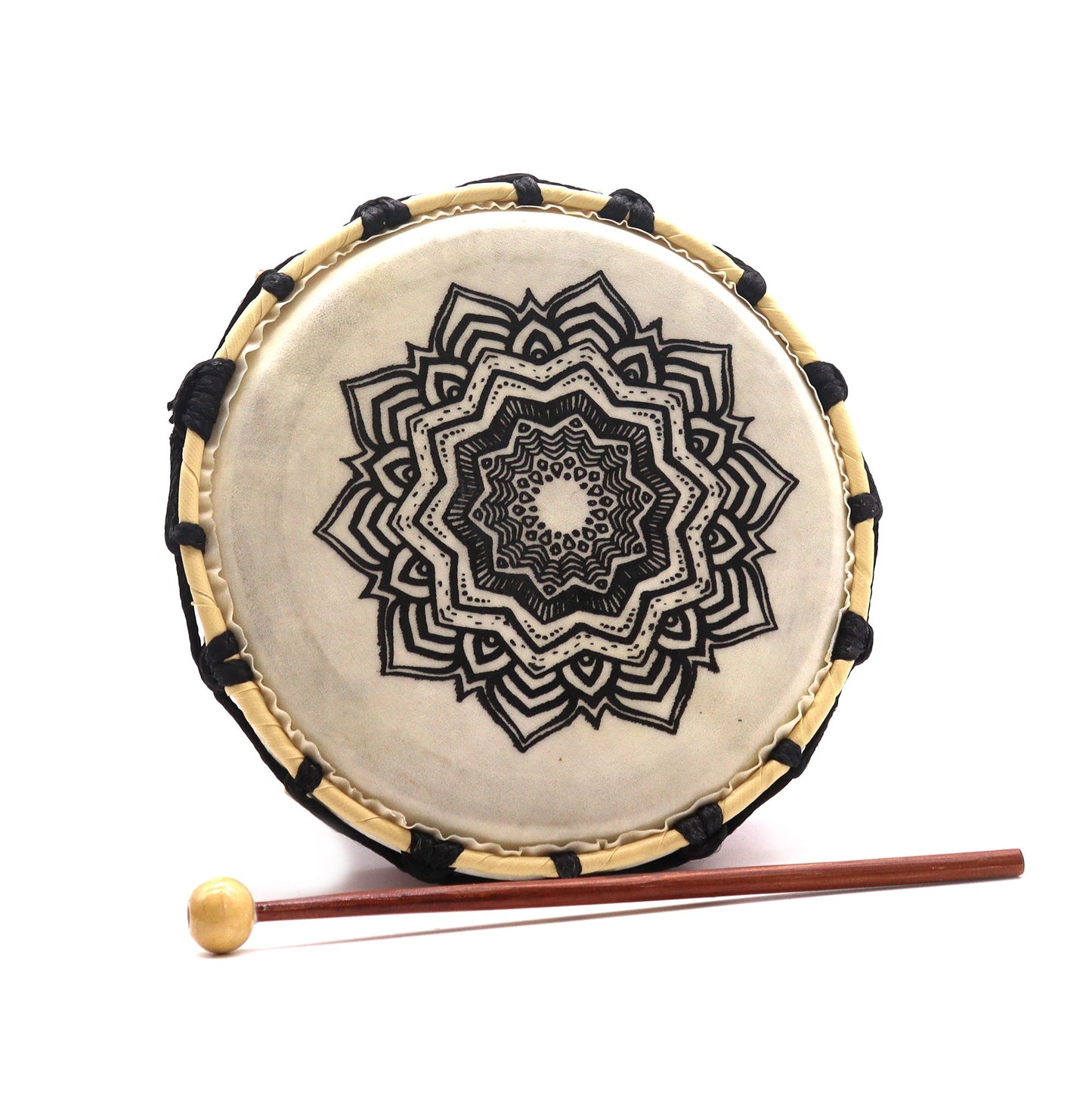 Mandala Schamanentrommel mit Schlägel – 20 cm Durchmesser