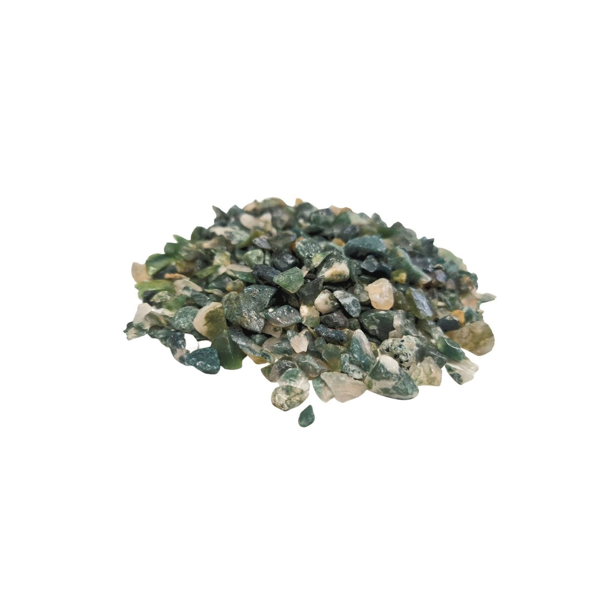 Moosachat-Edelsteinsplitter, Großpackung – 1 kg (lose)