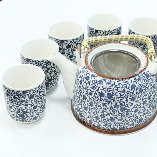 Kräuter-Teekannen-Set – Blue Pattern aus Keramik