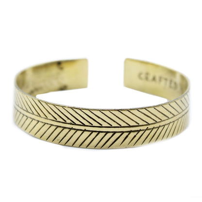Breites tibet Messing-Armband Tribal-Blatt-Design