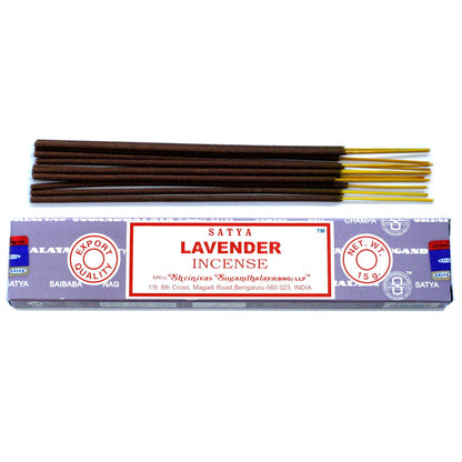 Satya Räucherstäbchen Lavendel – Beruhigender Duft für Zuhause und Meditation