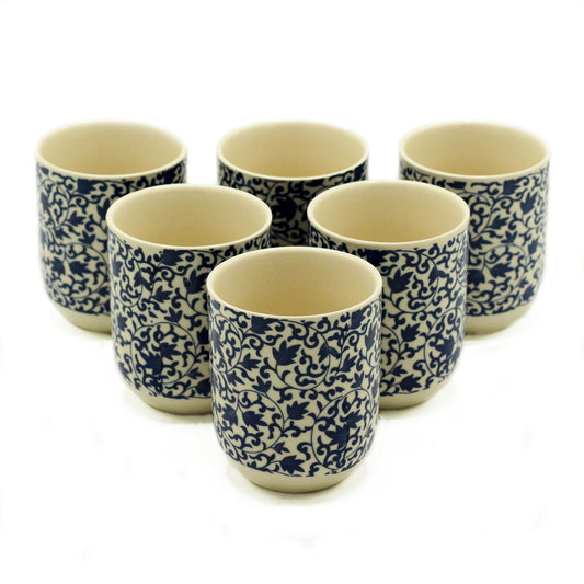 Kräutertee-Tassen in harmonierenden Blau - 6 Stück