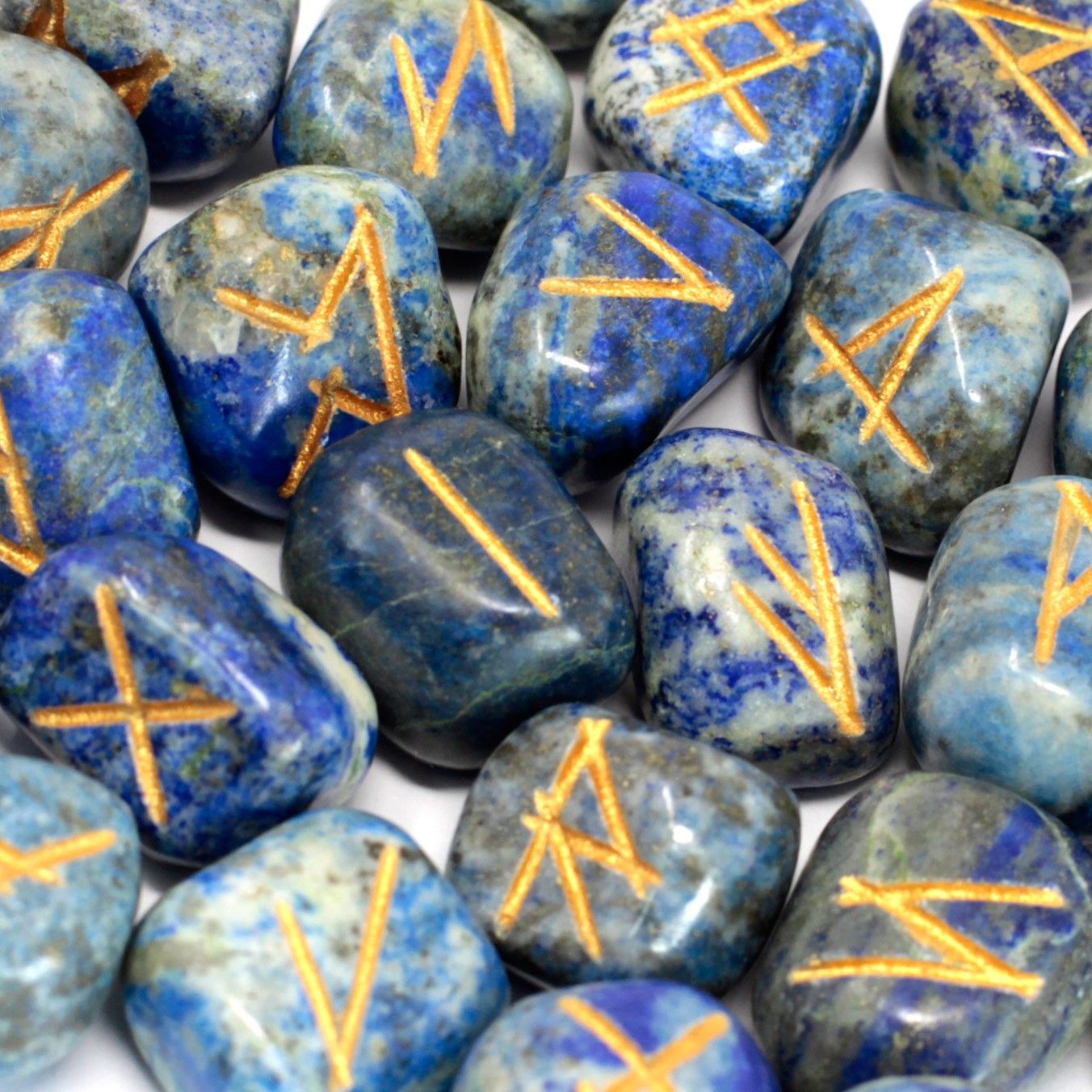 Runenstein-Set im Beutel – natürlichem Lapislazuli