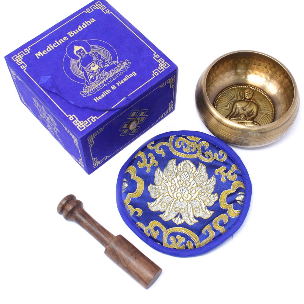 Medicine Buddha - tibetisches Klangschalen-Set 10cm