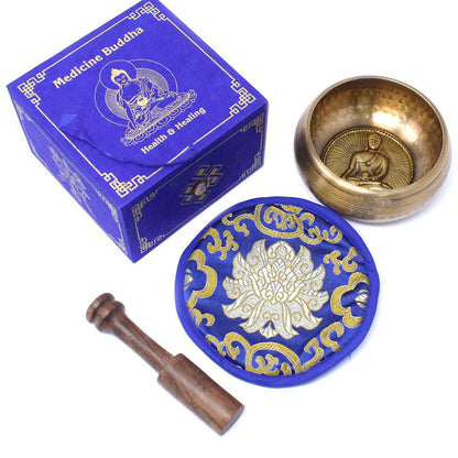 Medicine Buddha - tibetisches Klangschalen-Set 10cm