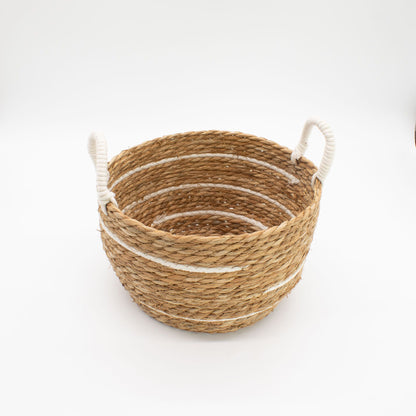 Große Seegras Körbe mit Baumwolle, Set
